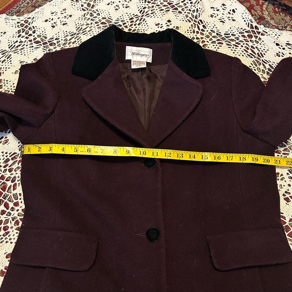 Worthington Dark Burgundy Pea Coat with Black Accents - Picture 8 of 8
